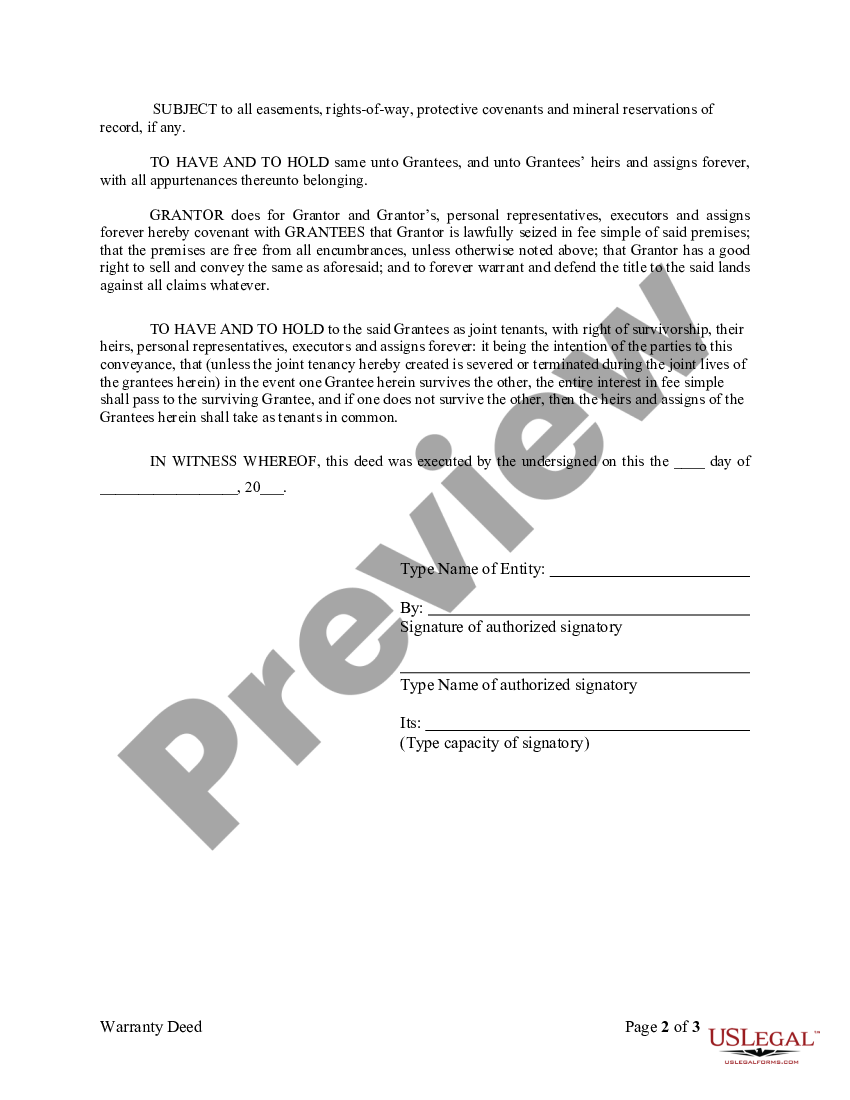 Alaska Warranty Deed From Corporation To Two Individuals Us Legal Forms