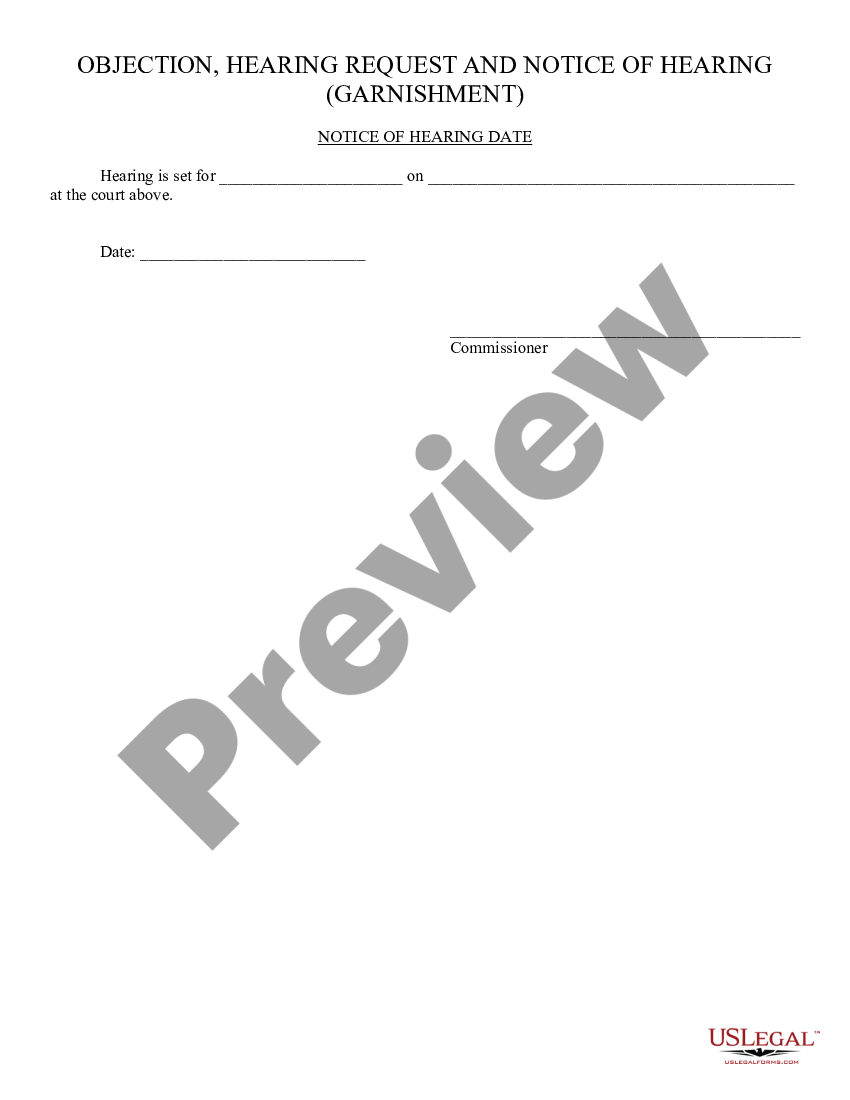 Gilbert Arizona Objection Request And Notice Of Hearing US Legal Forms