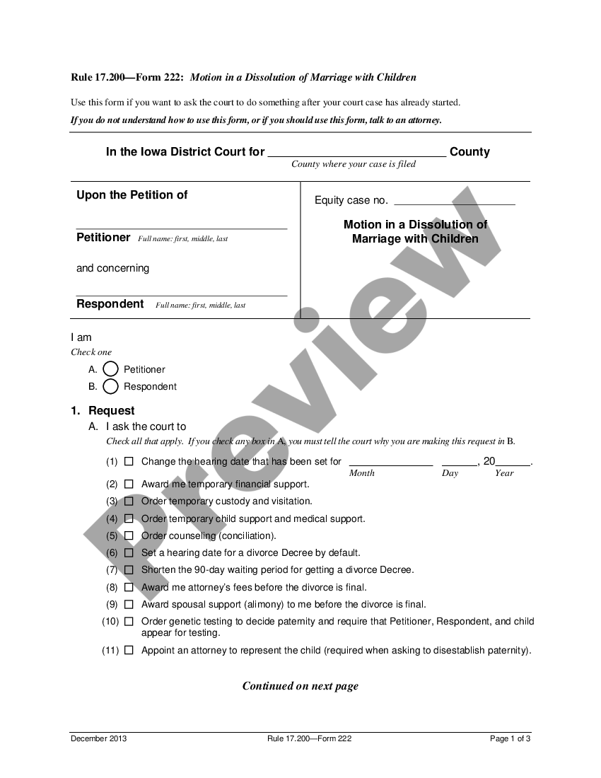 Waive Day Waiting Period Divorce Iowa Withholding Us Legal Forms