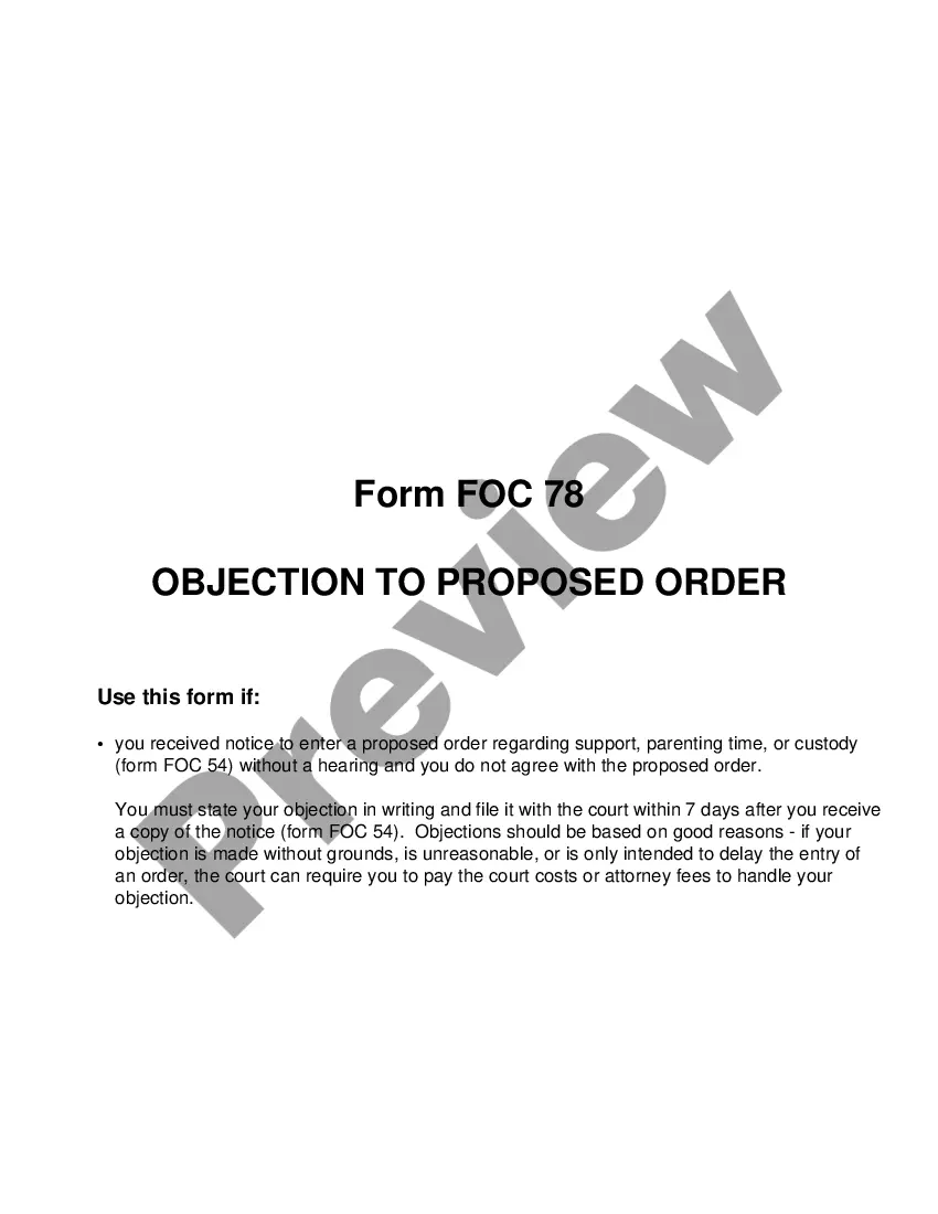 Objection To Proposed Order With A Credit Card Us Legal Forms