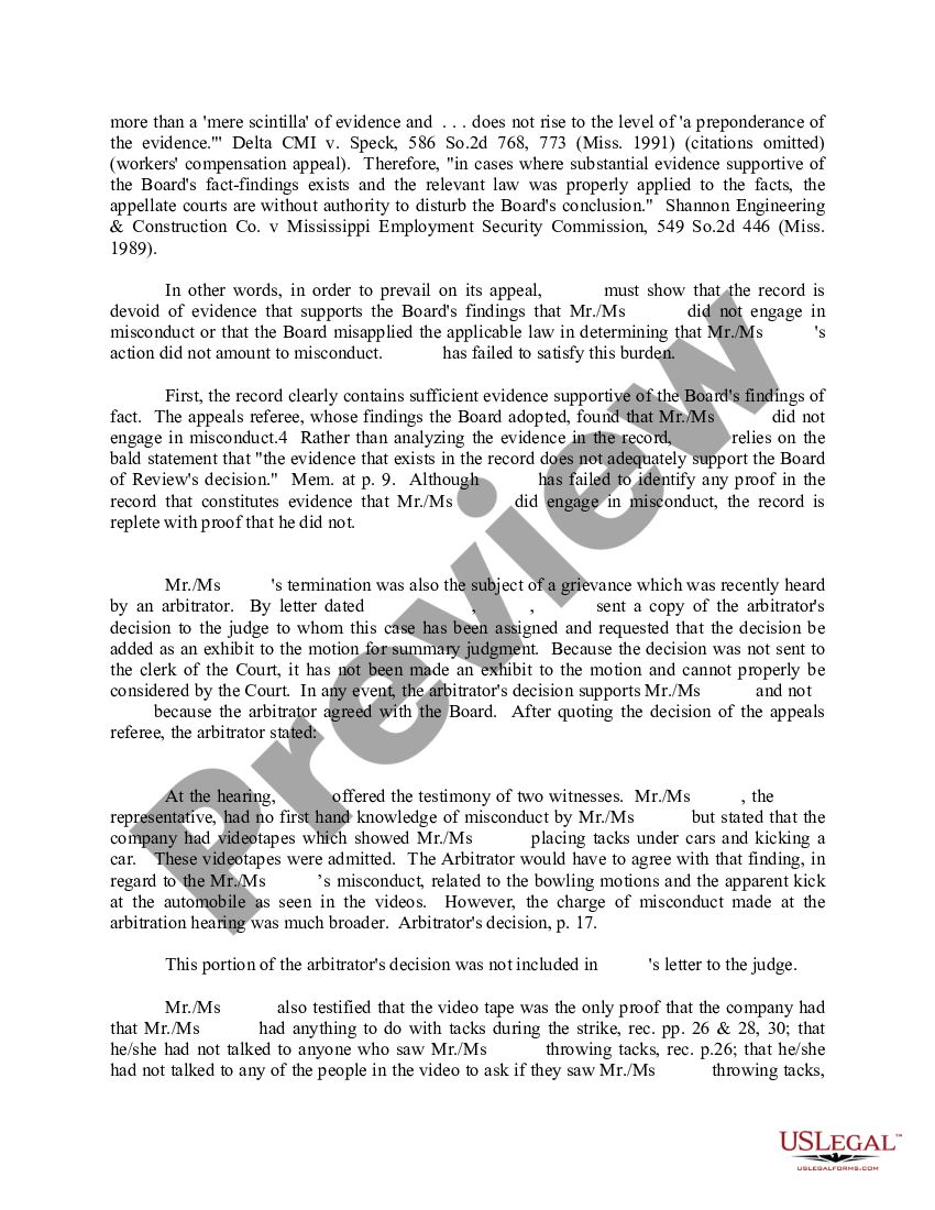 Mississippi Memorandum In Opposition To Appellant S Motion For Summary