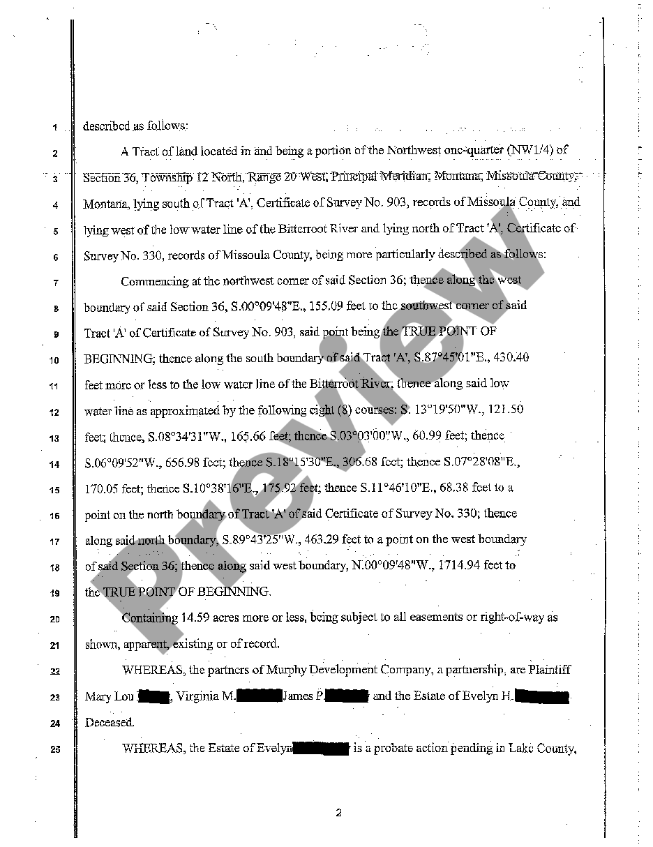 Montana Stipulation And Order To Partition Real Property Us Legal Forms