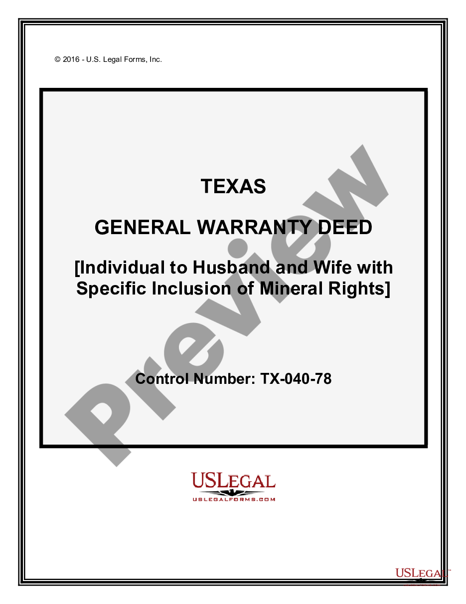 McKinney Texas General Warranty Deed Individual To Husband And Wife