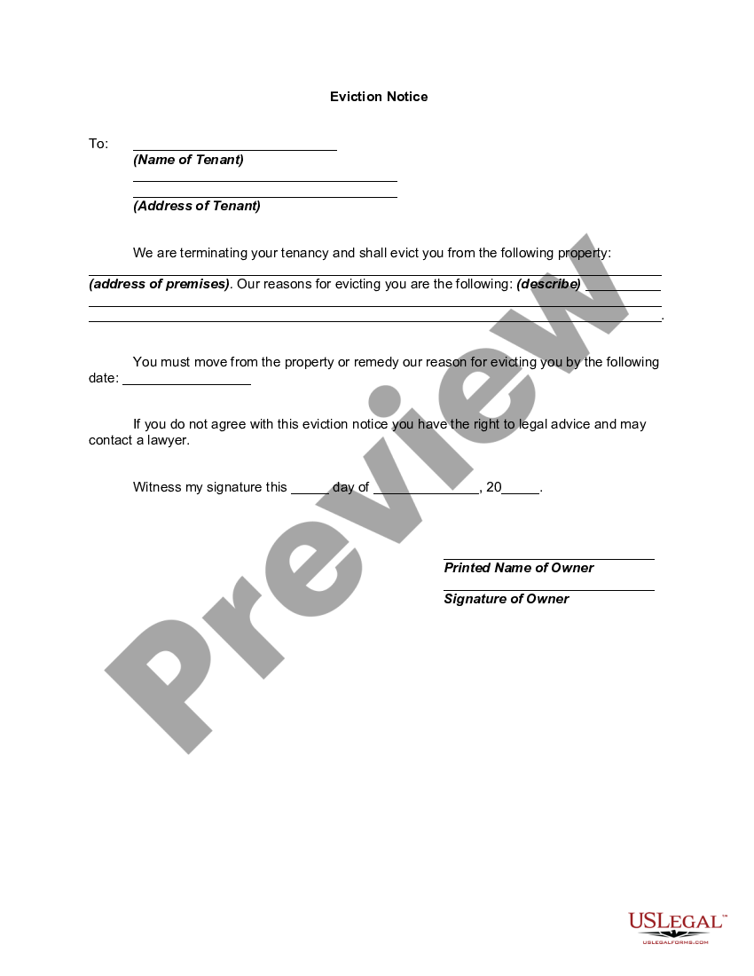 Eviction Notice For Non Payment Of Rent Eviction Notice Rent Form