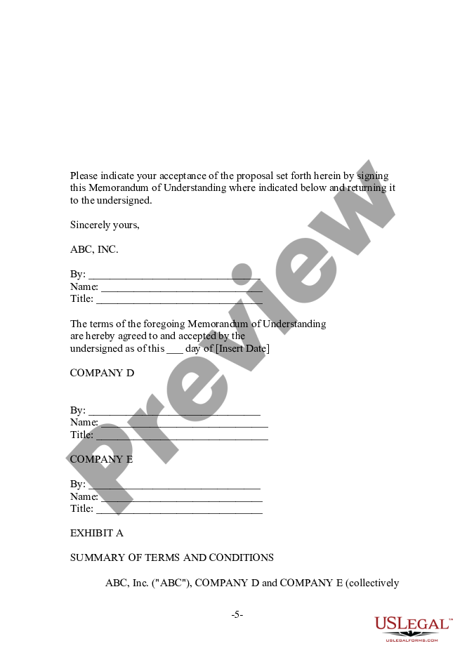 Memorandum Of Understanding For E Commerce Joint Venture Abc Inc Us