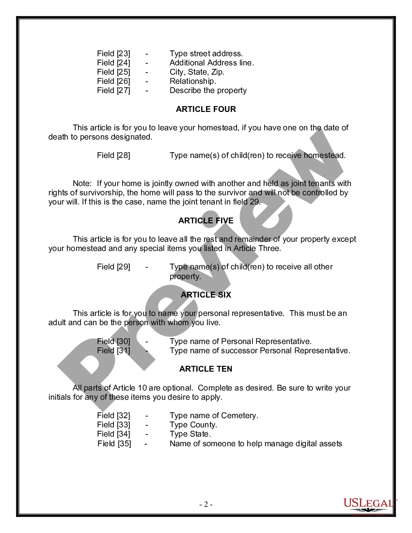 Virginia Legal Last Will And Testament Form For Single Person With