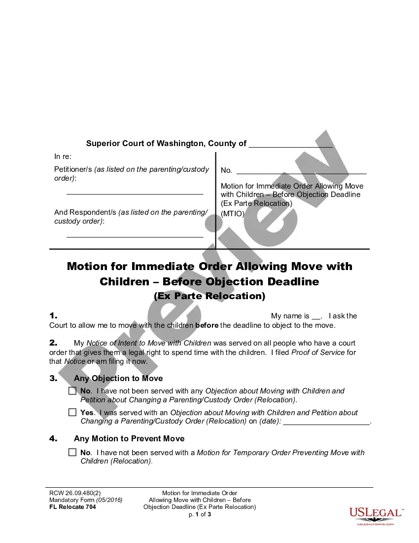 Washington WPF DRPSCU07 0800 Motion Declaration For An Ex Parte