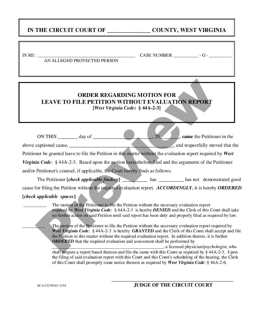 Order Motion Petition With Dismiss Without Prejudice US Legal Forms