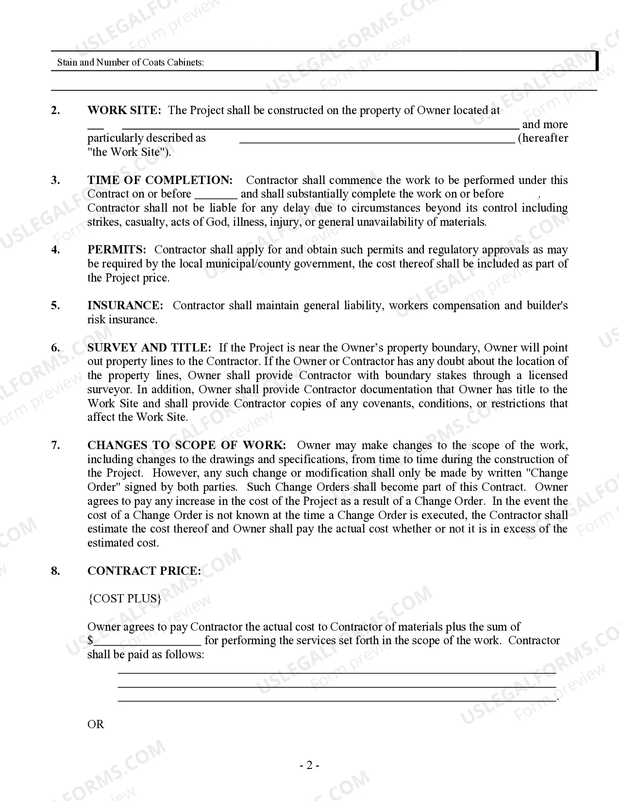 Preview Painting Contract for Contractor