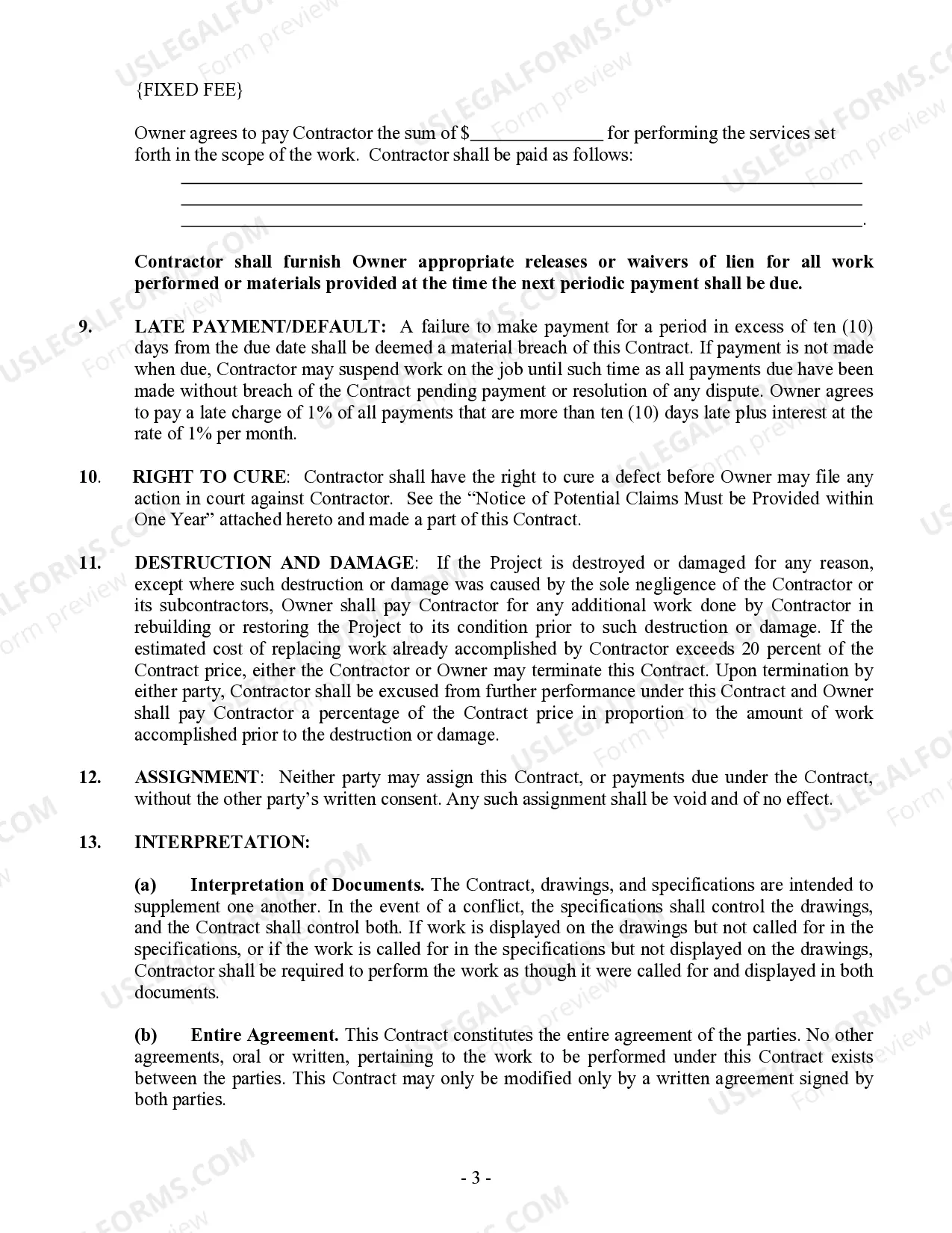 Preview Painting Contract for Contractor