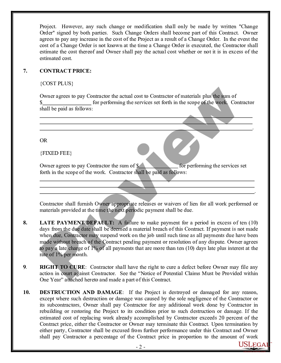 page 1 Trim Carpenter Contract for Contractor preview