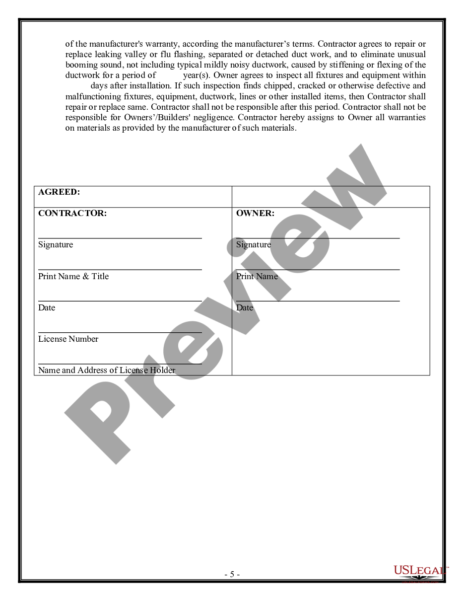 page 4 HVAC Contract for Contractor preview