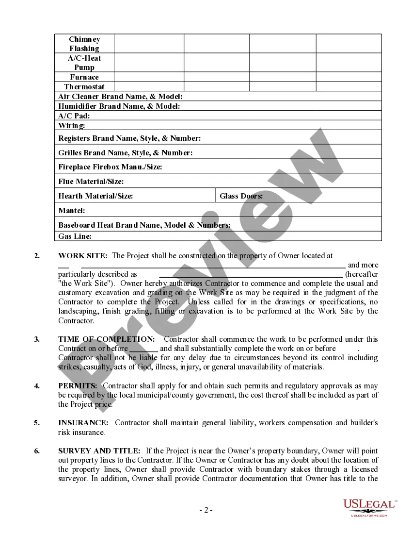 Preview HVAC Contract for Contractor