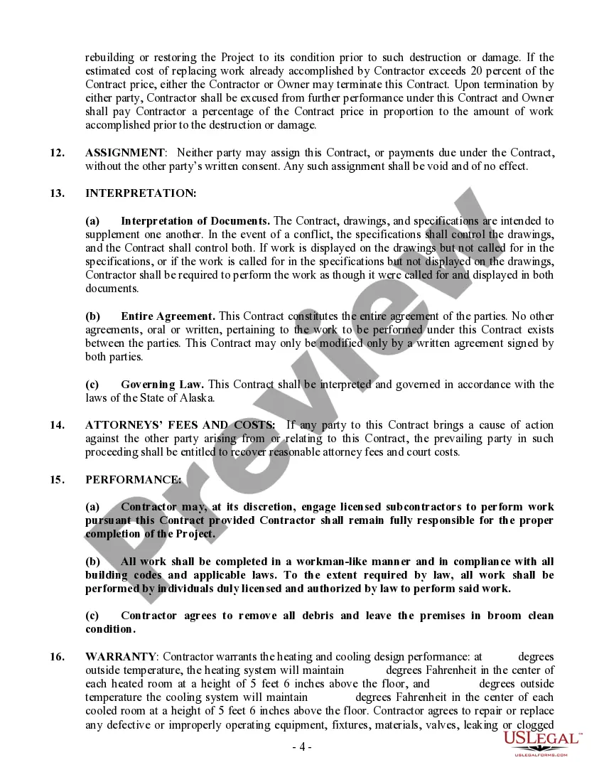 Preview HVAC Contract for Contractor