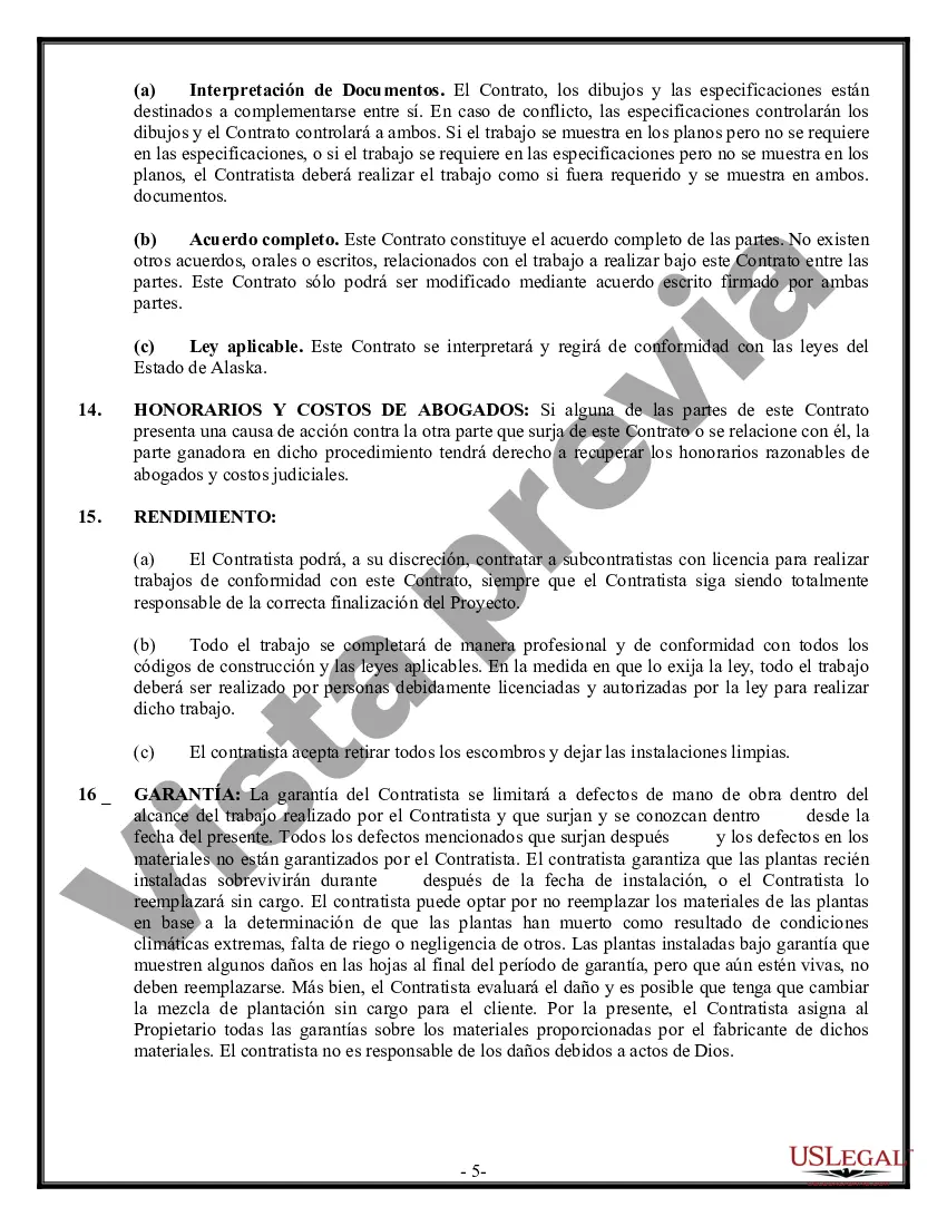 Preview Contrato de paisajismo para contratista