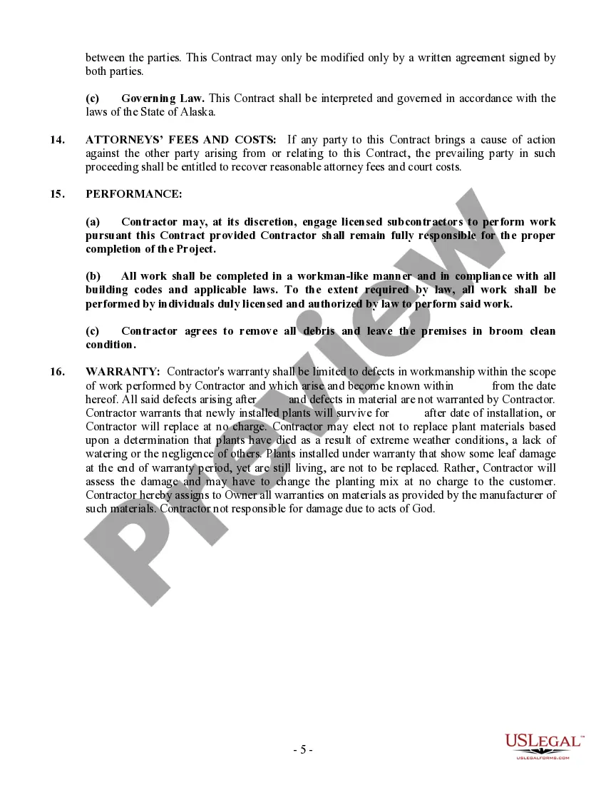 Get Landscape Contract for Contractor Preview Landscape Contract for Contractor