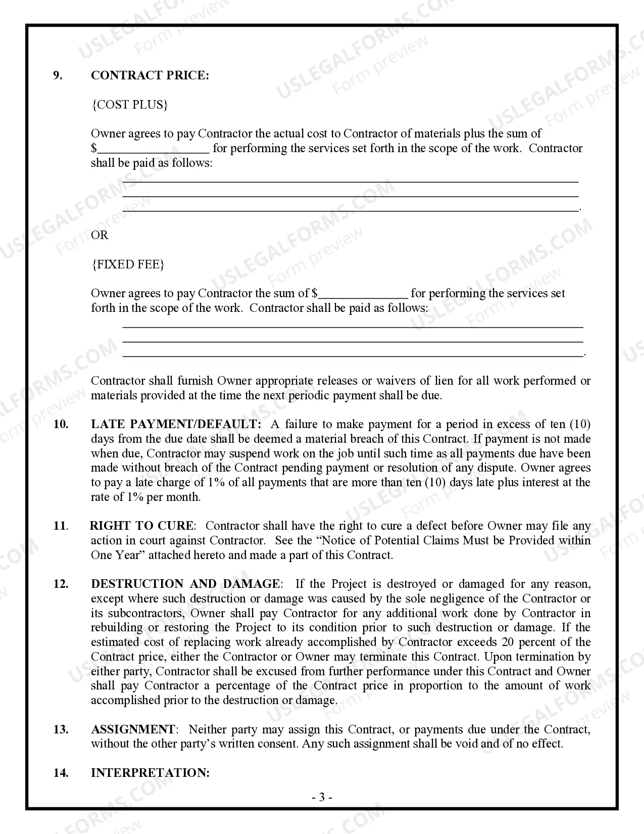 Preview Concrete Mason Contract for Contractors