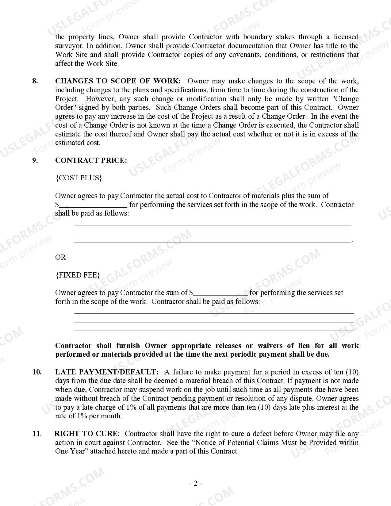 Preview Demolition Contract for Contractor