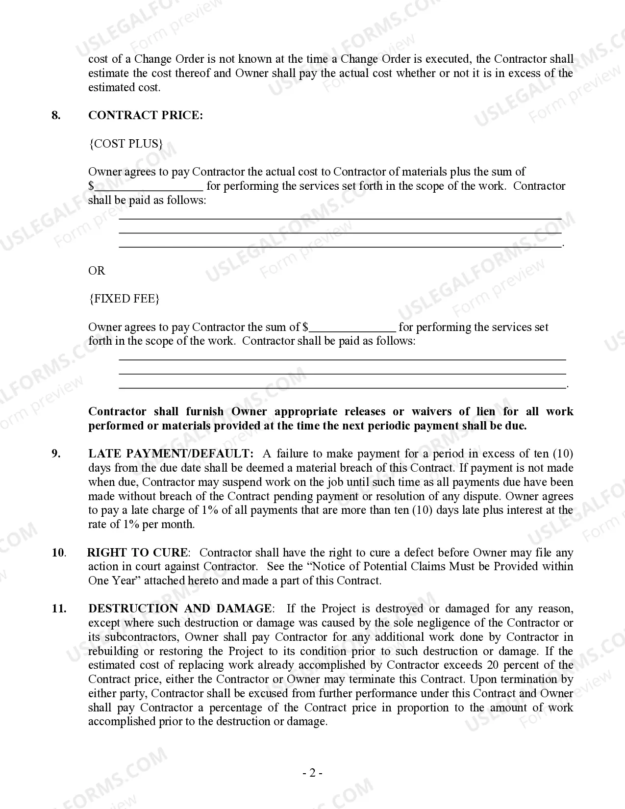 Preview Security Contract for Contractor