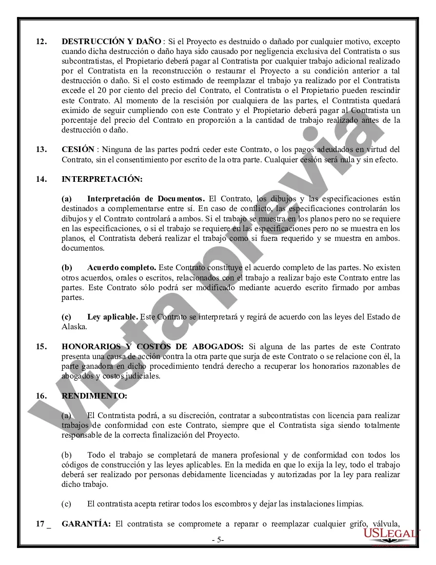 Preview Contrato de plomería para contratista