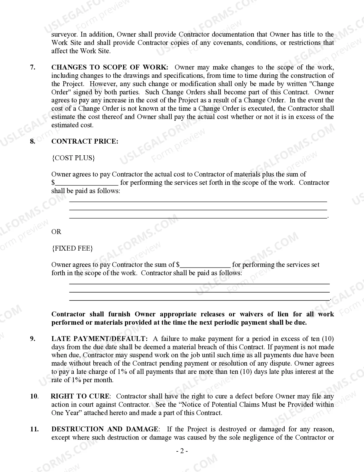 Preview Roofing Contract for Contractor