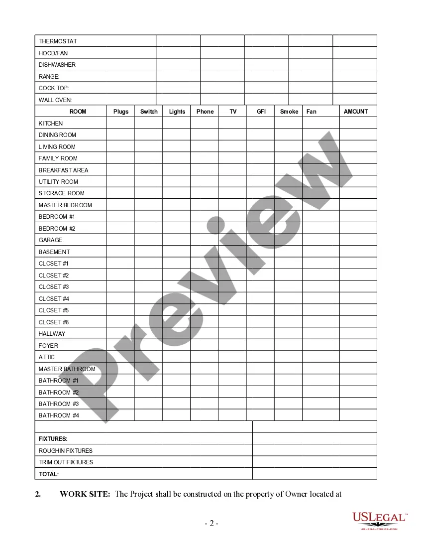 Preview Electrical Contract for Contractor