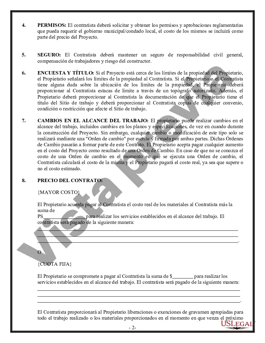 Preview Contrato de paneles de yeso de yeso para contratista