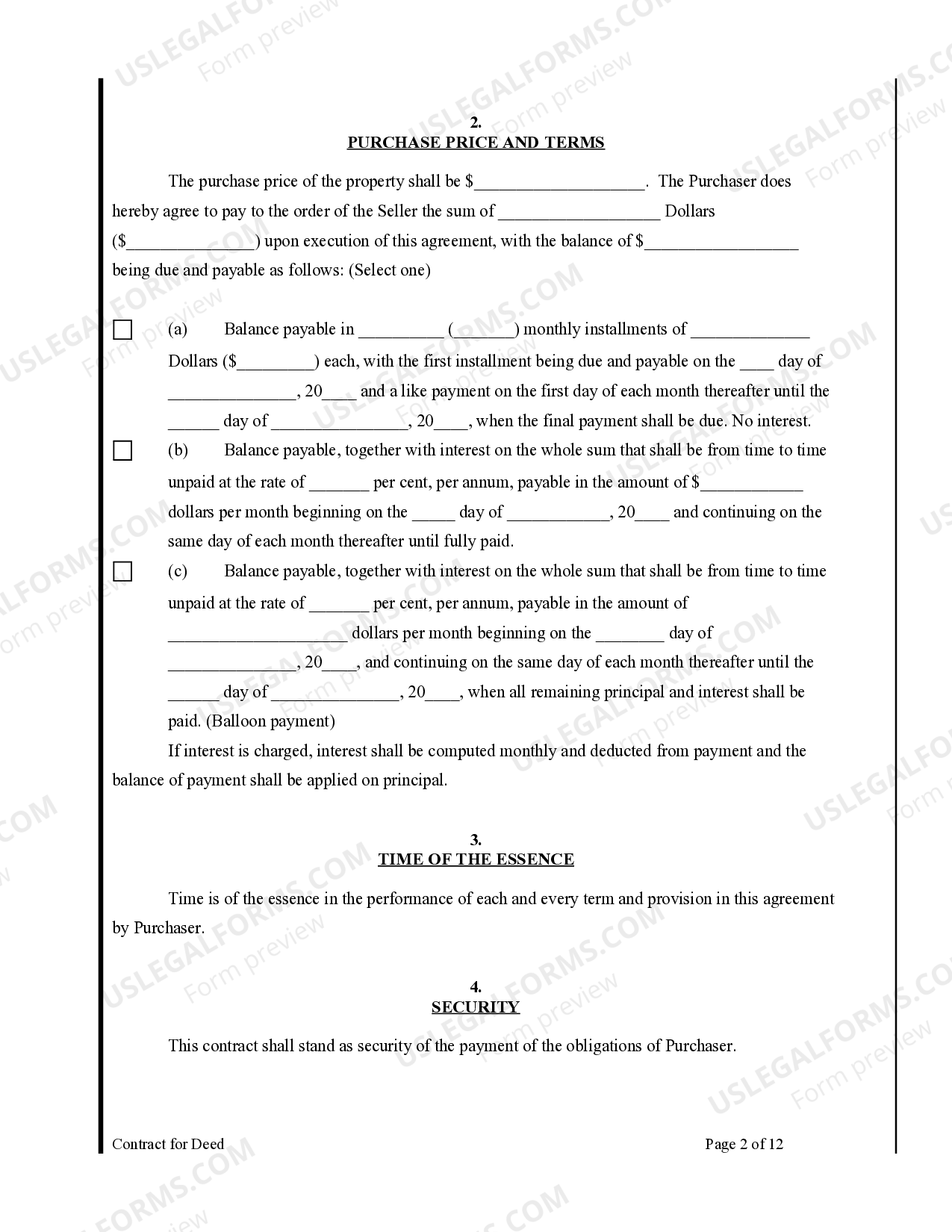 Purchase Agreement Land Form US Legal Forms