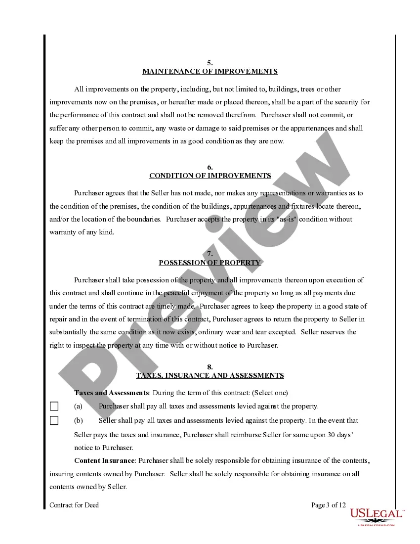 Get Agreement or Contract for Deed for Sale and Purchase of Real Estate a/k/a Land or Executory Contract Preview Agreement or Contract for Deed for Sale and Purchase of Real Estate a/k/a Land or Executory Contract