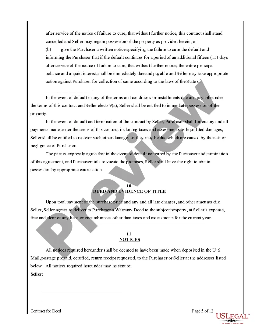 Get Agreement or Contract for Deed for Sale and Purchase of Real Estate a/k/a Land or Executory Contract Preview Agreement or Contract for Deed for Sale and Purchase of Real Estate a/k/a Land or Executory Contract