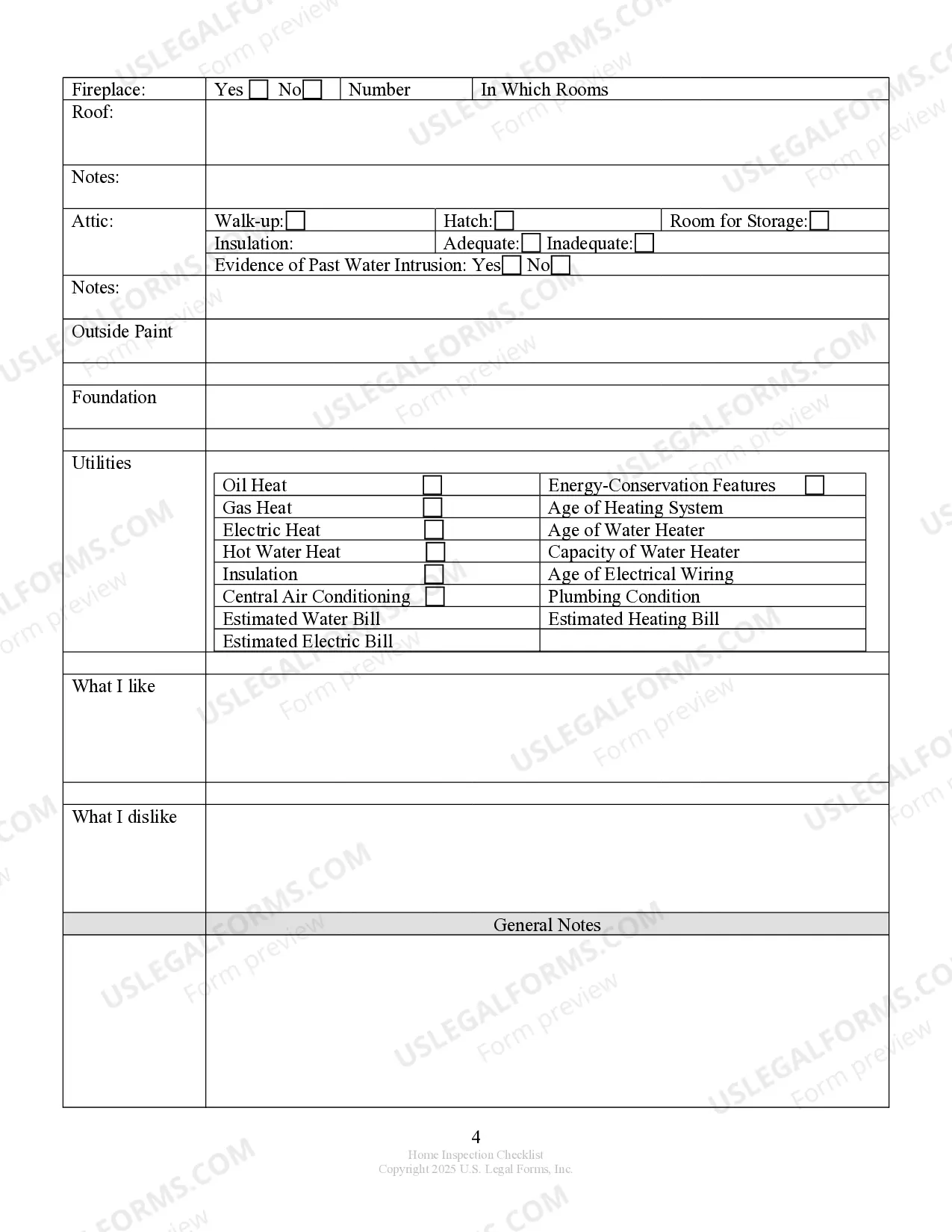 Preview Buyer's Home Inspection Checklist