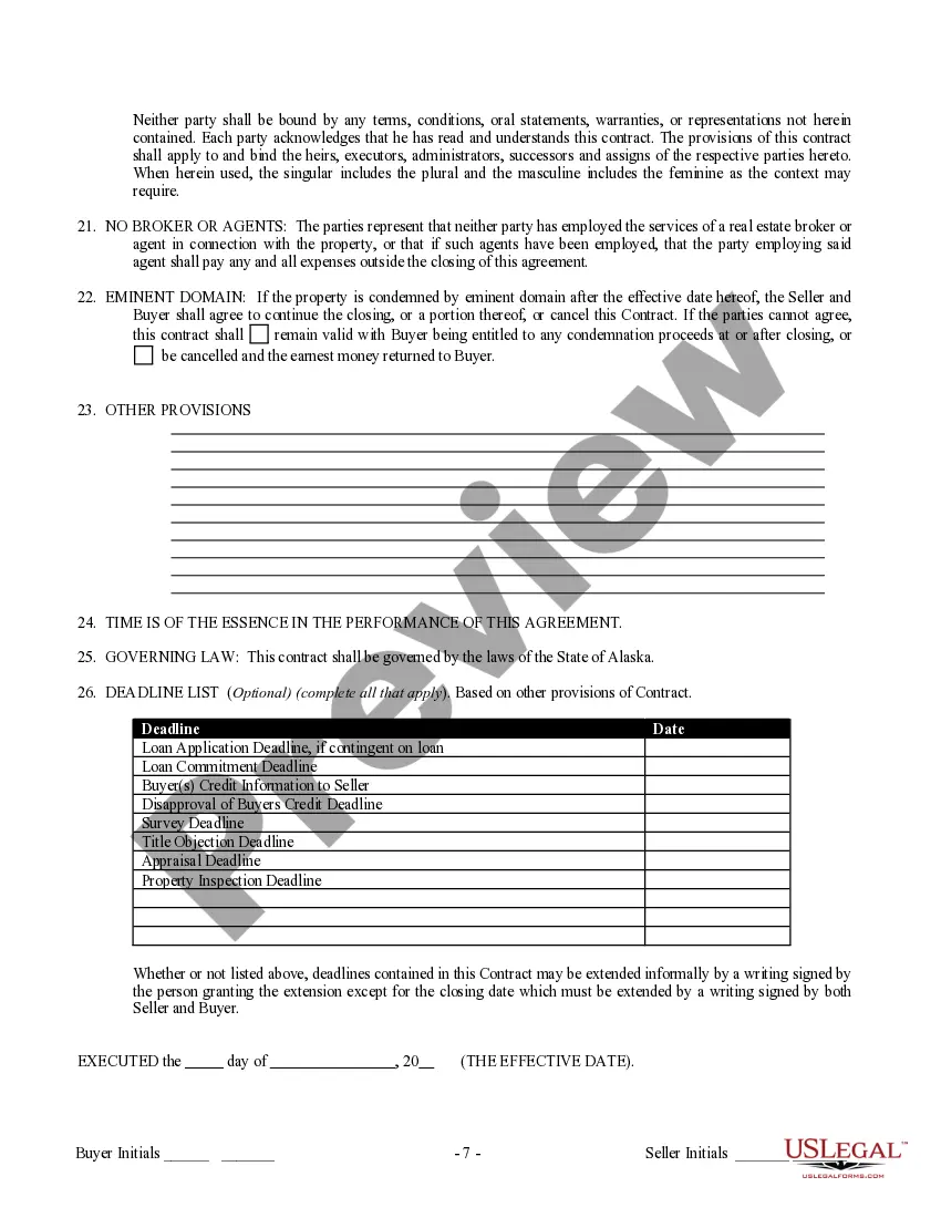 Preview Contract for Sale and Purchase of Real Estate with No Broker for Residential Home Sale Agreement