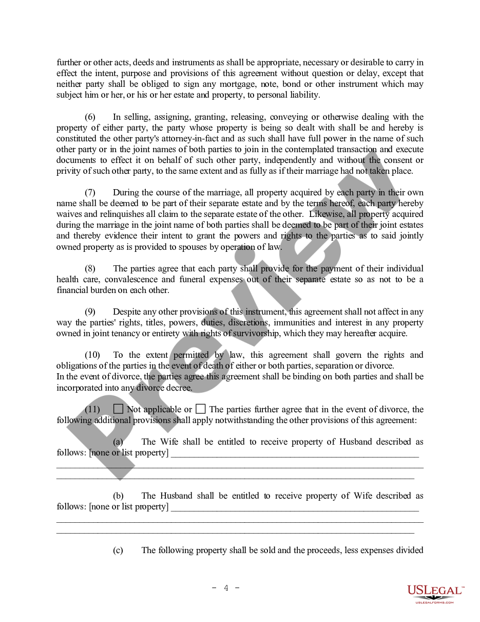 page 3 Alaska Prenuptial Premarital Agreement without Financial Statements preview