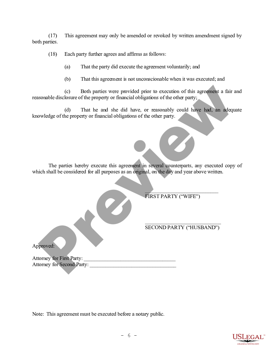 page 5 Alaska Prenuptial Premarital Agreement without Financial Statements preview