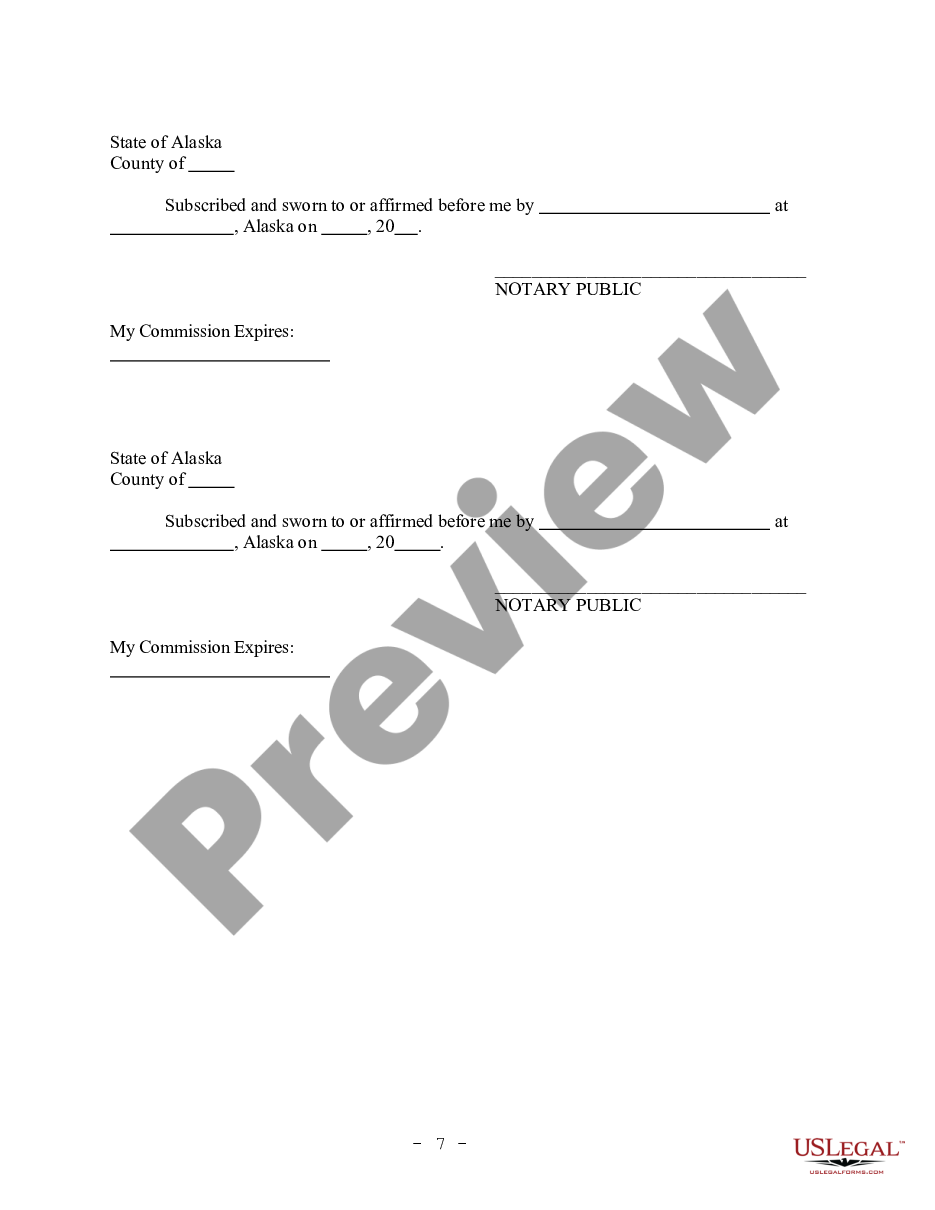 page 6 Alaska Prenuptial Premarital Agreement without Financial Statements preview
