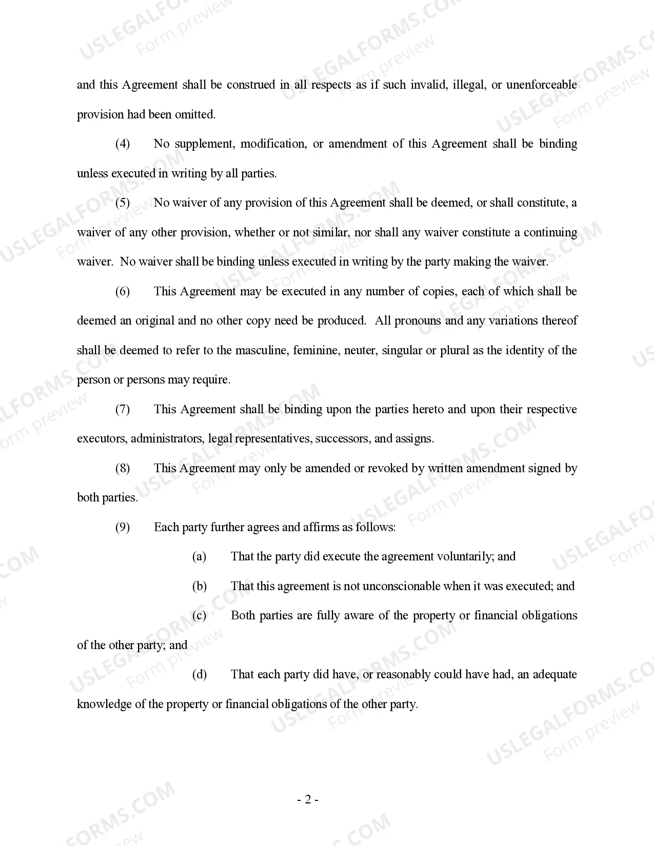 Preview Amendment to Prenuptial or Premarital Agreement