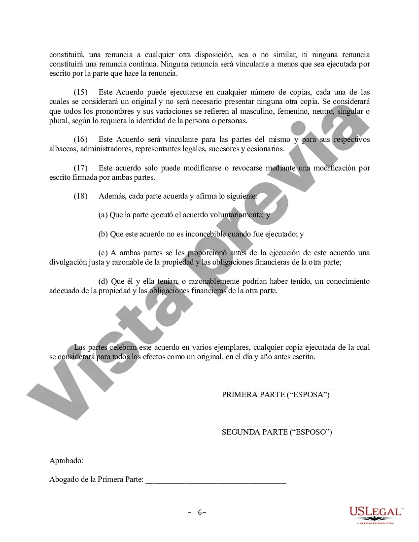 Preview Acuerdo prematrimonial prenupcial de Alaska con estados financieros