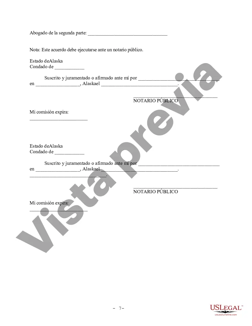 Preview Acuerdo prematrimonial prenupcial de Alaska con estados financieros