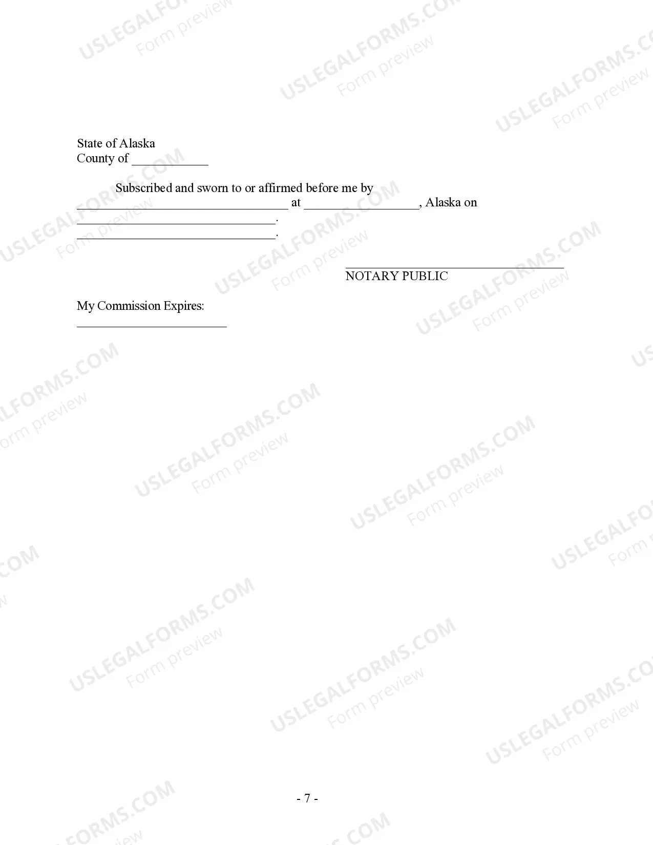 Preview Alaska Prenuptial Premarital Agreement with Financial Statements