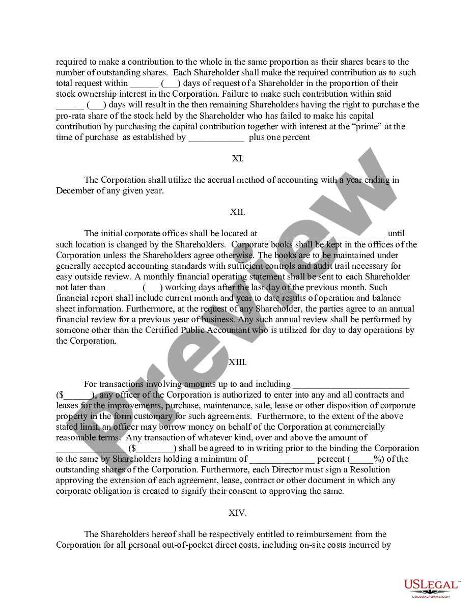 page 4 Alaska Pre-Incorporation Agreement, Shareholders Agreement and Confidentiality Agreement preview