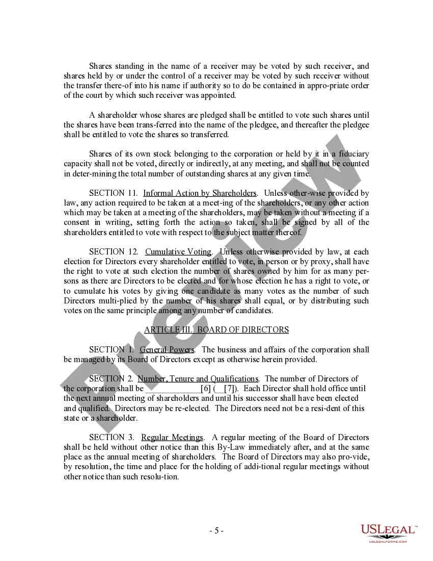 Preview Alaska Bylaws for Corporation