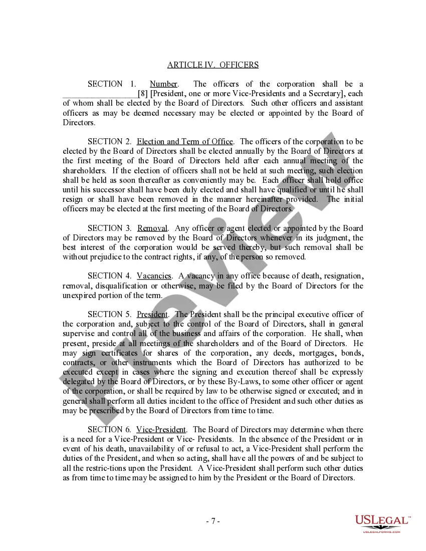 Preview Alaska Bylaws for Corporation