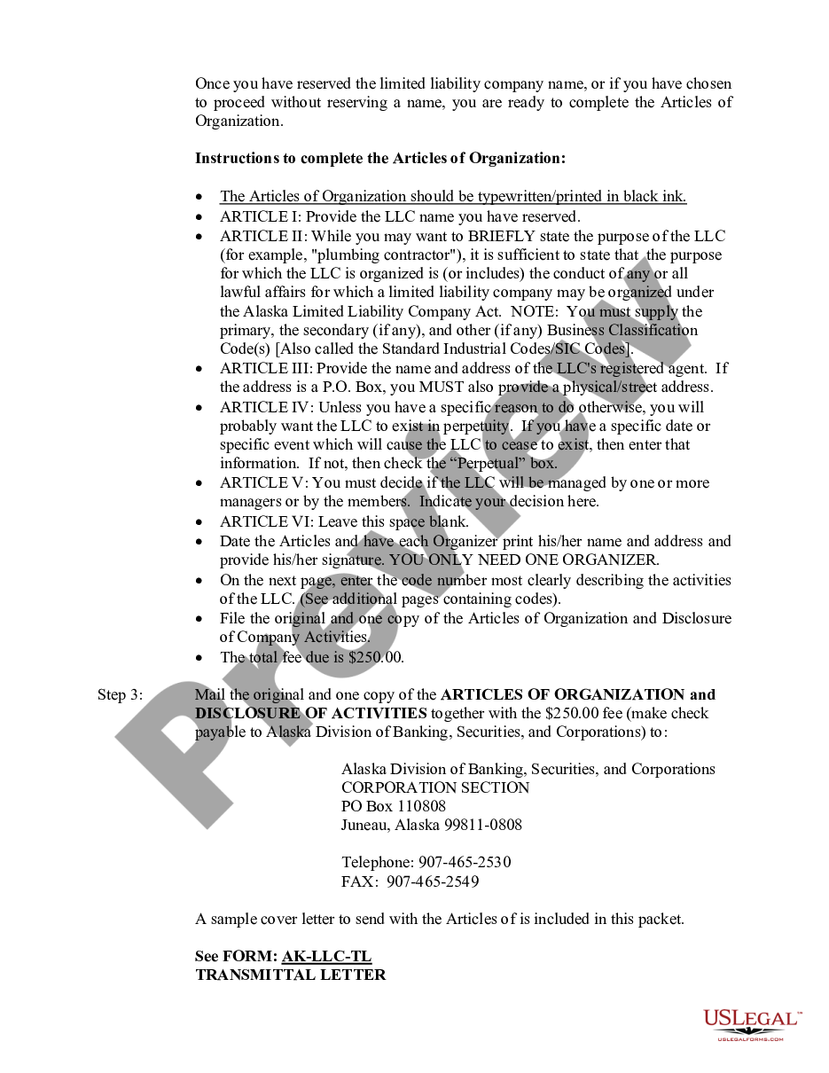 page 9 Alaska Limited Liability Company LLC Formation Package preview