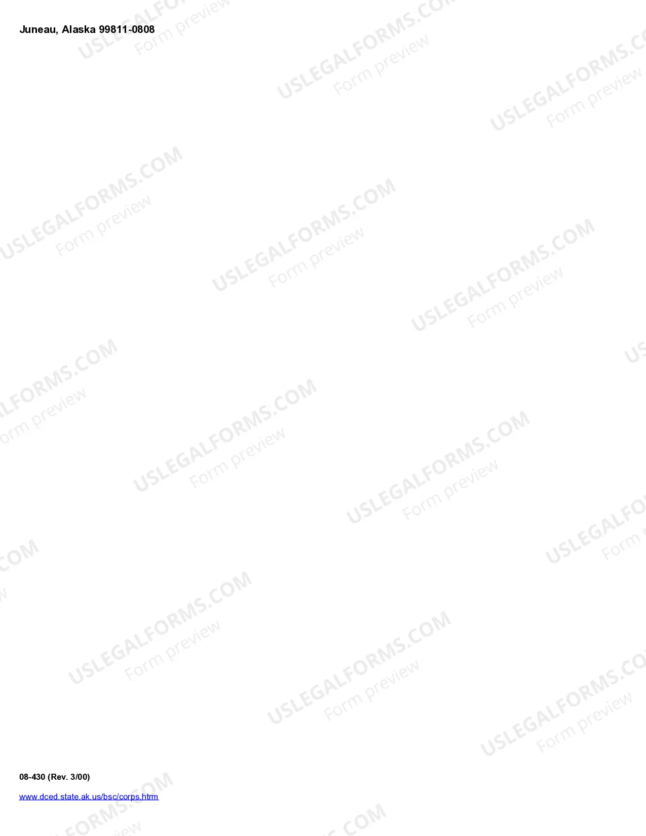 Preview Alaska Articles of Organization for Domestic Limited Liability Company LLC