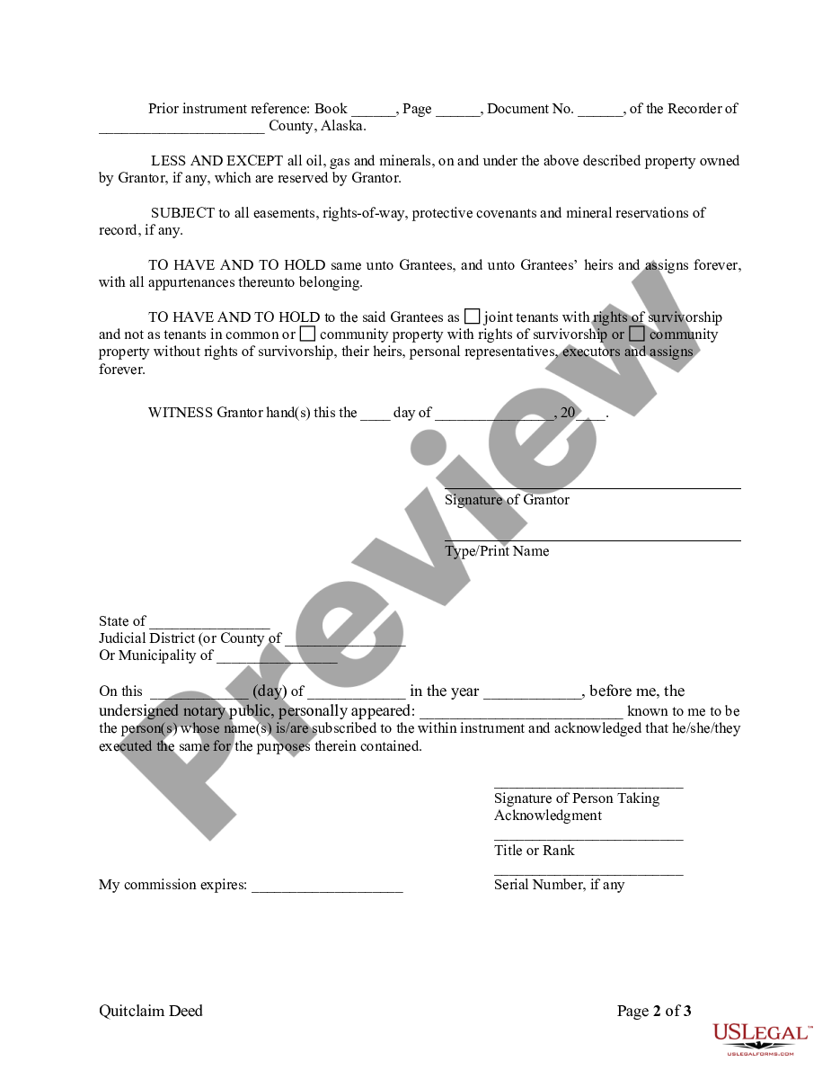 form Quitclaim Deed from Individual to Husband and Wife preview