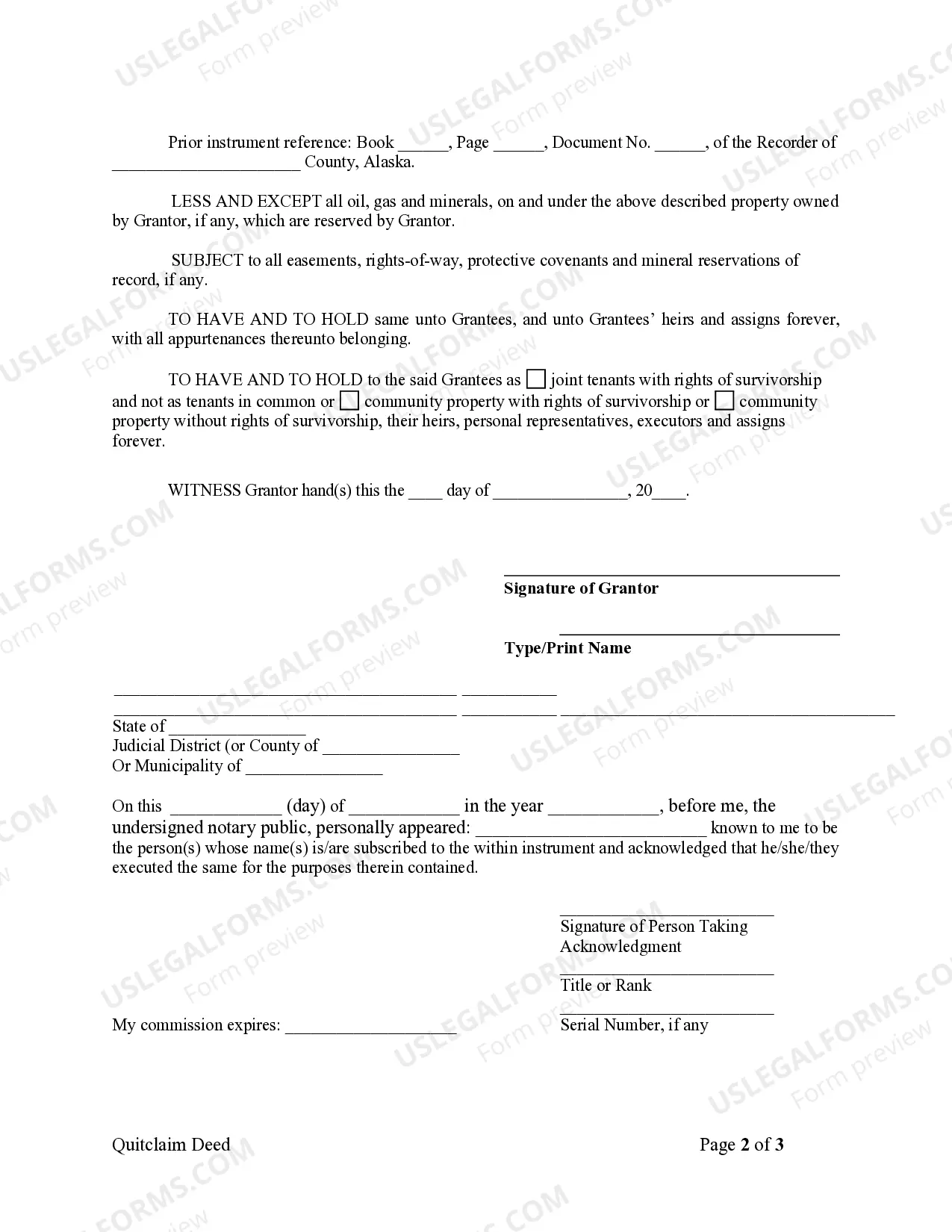Preview Quitclaim Deed from Individual to Husband and Wife