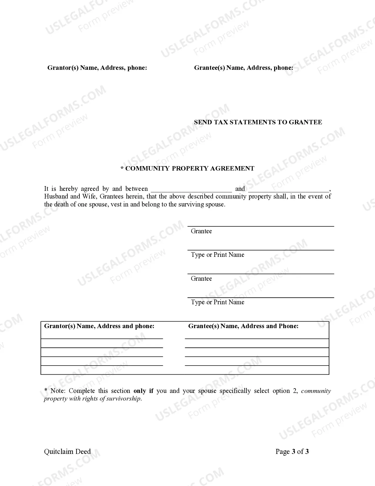 Preview Quitclaim Deed from Individual to Husband and Wife