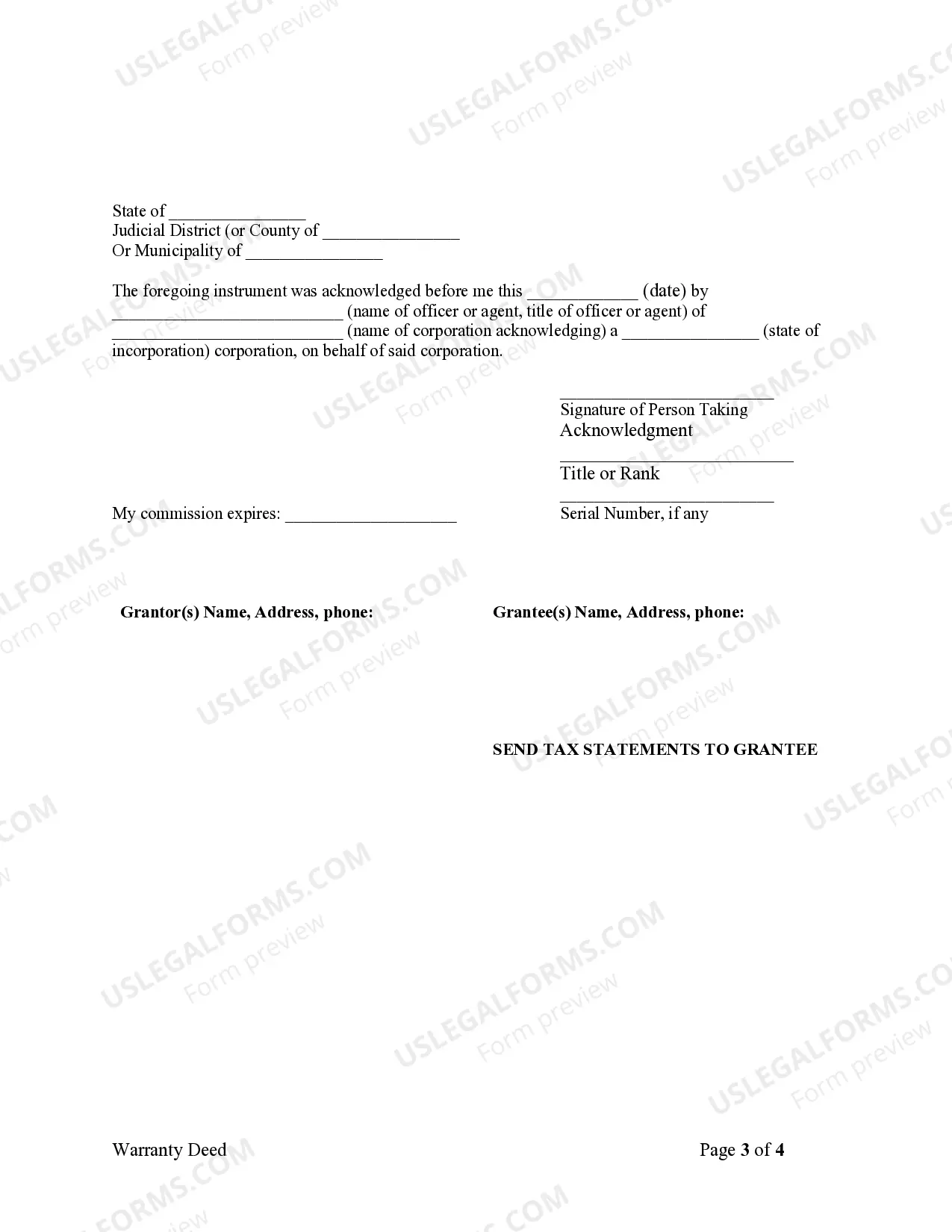 Preview Warranty Deed from Corporation to Husband and Wife