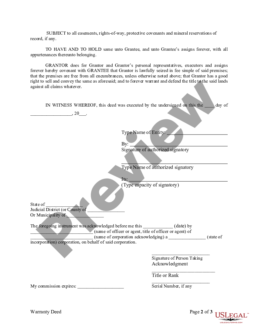 Alaska Warranty Deed from Corporation to Corporation | US Legal Forms