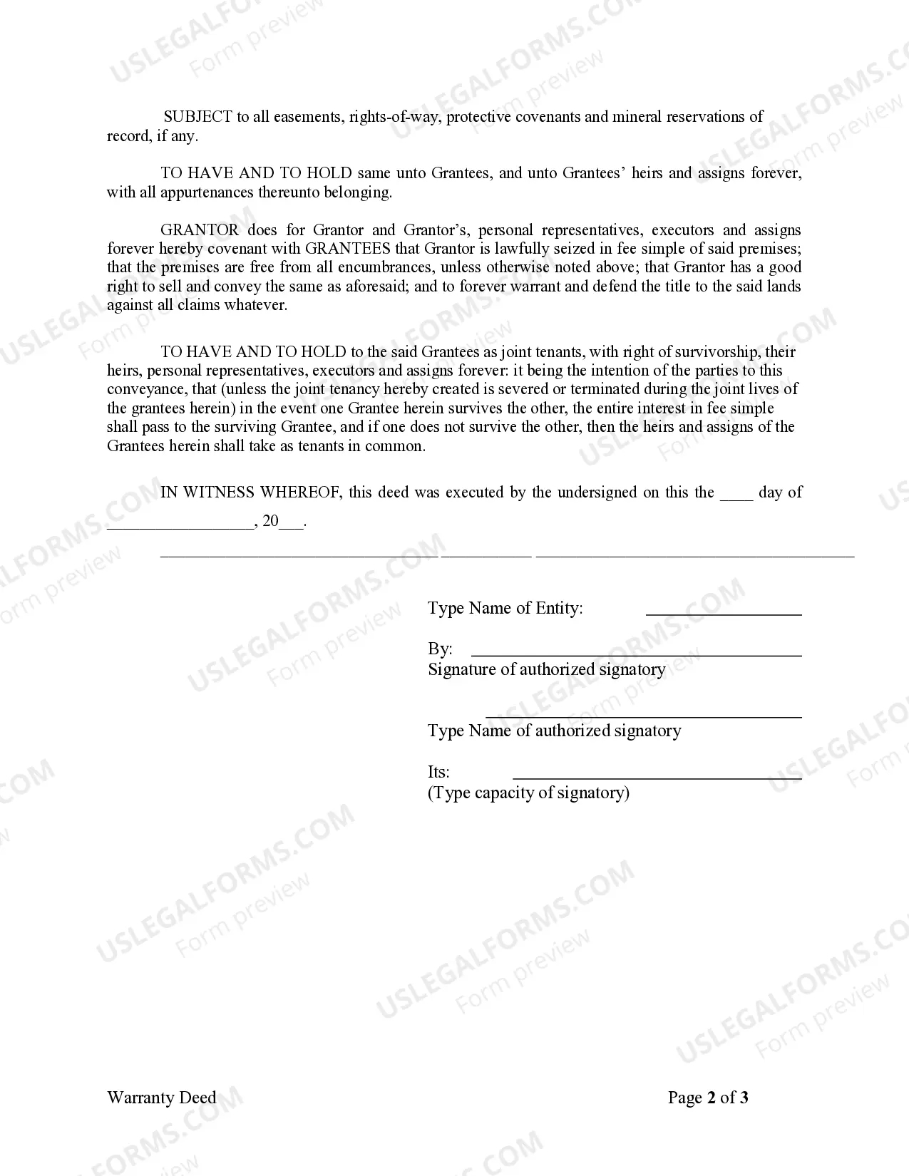 Preview Warranty Deed from Corporation to Two Individuals